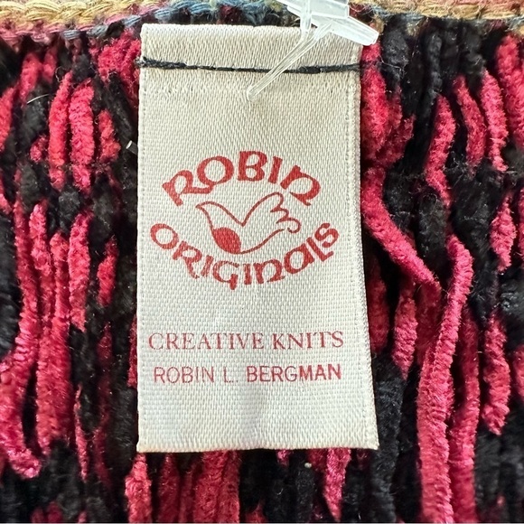 VINTAGE ROBIN ORIGINAL ROBIN BERGMAN HANDLOOM CHENILLE CARDIGAN M/L - Picture 11 of 15